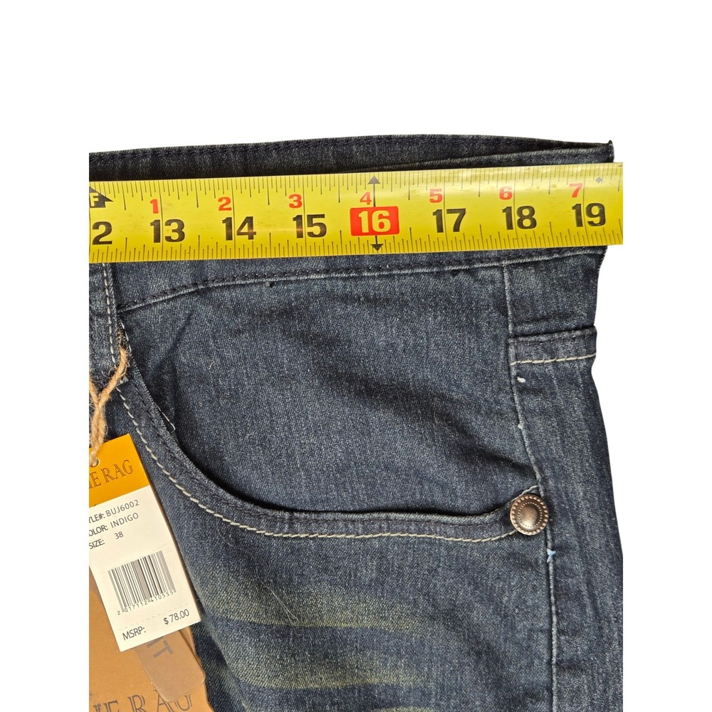 BLUE RAG Mens Flex Fit Indigo Denim Jeans Style BUJ6002 Size 38x30 - Picture 8 of 15